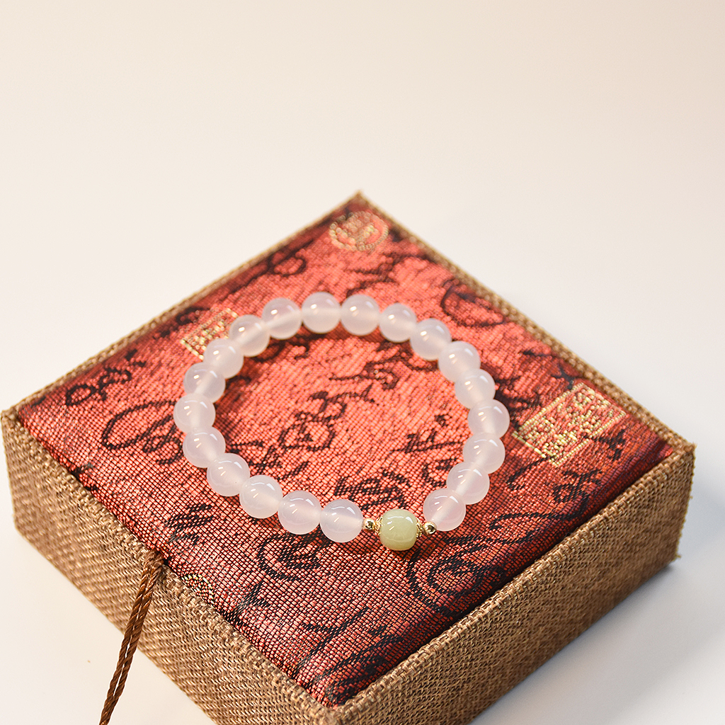 White Agate & Hetian Jade Bracelet