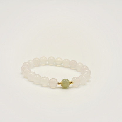 White Agate & Hetian Jade Bracelet