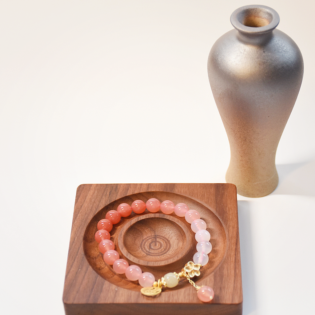 Gradient Yanyuan Agate & Hetian Jade Beaded Bracelet