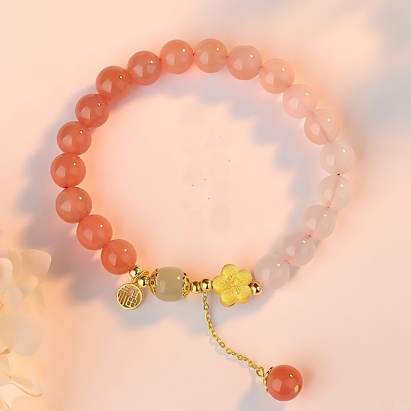 Gradient Yanyuan Agate & Hetian Jade Beaded Bracelet